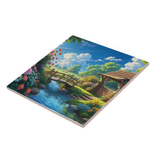 Carreau Beau été, illustration colorée, (Côté)