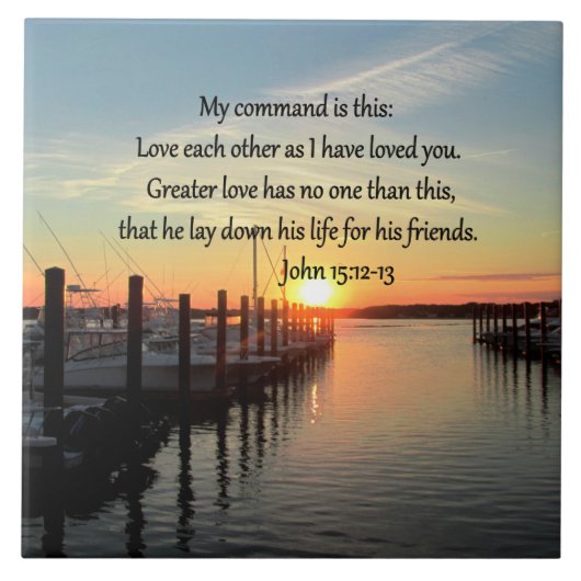CARREAU BEAU JOHN 15:12 DESIGN PHOTO SUNSET (Devant)