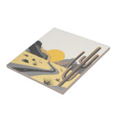 Carreau Beau lever de soleil du désert avec vue sur la mon (Côté)