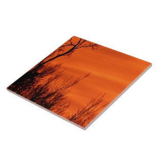 Carreau Beau lever de soleil orange au Kansas