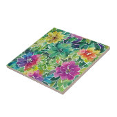 Carreau Beau Motif de fleurs d'aquarelle (Côté)