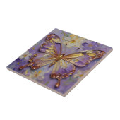 Carreau Beau Papillon Violet et Fleurs (Côté)