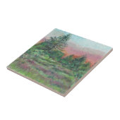 Carreau Beau Paysage Art Arbres Pink Sky Night (Côté)