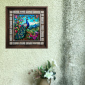 Carreau Beau Peacock Parmi Jardin Fleur