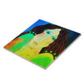 Carreau Beau portrait numérique Abstrait d'une femme (Côté)