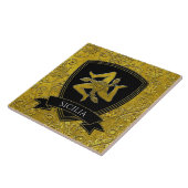 Carreau Beau Trinacria sicilien fleuri (Côté)