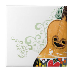 Carreau Beaucoup de symboles du Portugal - guitare