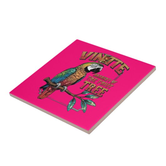 Carreau Beauté éclairée : Le perroquet dans un arbre tropi (Côté)