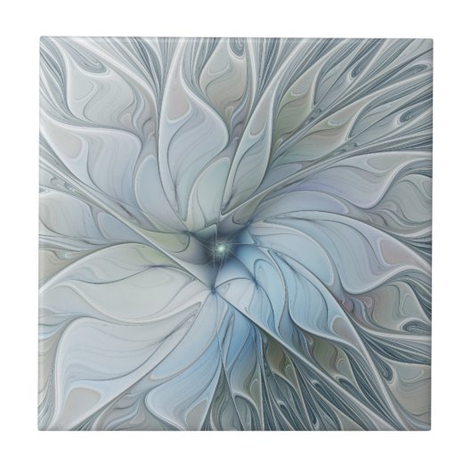 Carreau Beauté Élégante Moderne Fleur d'Art Abstrait Fract (Devant)