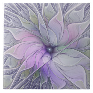 Carreau Beauté étonnante Fleur d'art Abstrait fractal mode