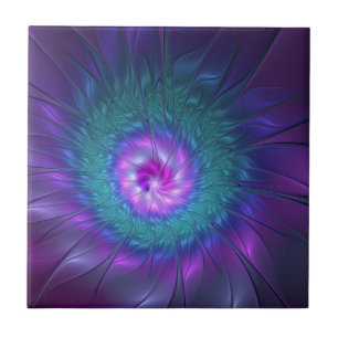 Carreau Beauté florale abstraite Art fractal coloré Fleur