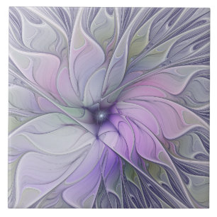Carreau Beauté moderne abstraite et fractale de fleurs épo