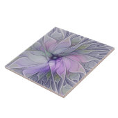 Carreau Beauté moderne abstraite et fractale de fleurs épo (Côté)
