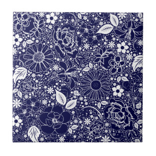 Carreau Beautés botaniques Bleu