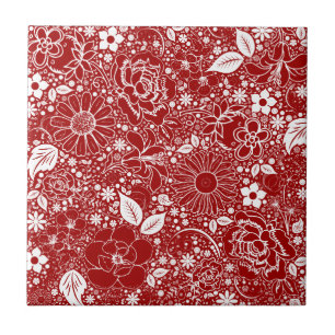 Carreau Beautés botaniques Carrelage en céramique rouge