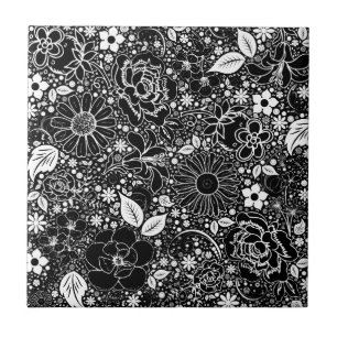 Carreau Beautés botaniques Noir et Blanc