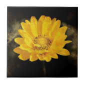 Carreau Beautiful Sunflower with Dark Brown Background (Devant)