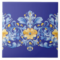 Beaux Azulejos Bleus et Jaunes