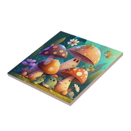 Carreau Beaux champignons mignons (Côté)