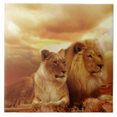 Carreau Beaux couples de lion (Devant)