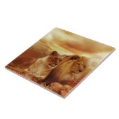 Carreau Beaux couples de lion (Côté)