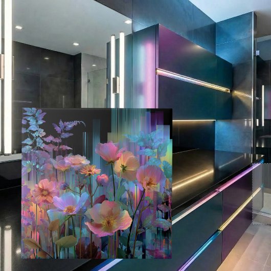 Carreau Beaux fleurs art néon