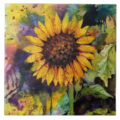 Carreau Beaux Tournesols En Aquarelle (Devant)