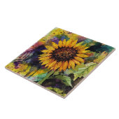 Carreau Beaux Tournesols En Aquarelle (Côté)