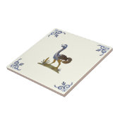 Carreau Bébé adorable Ostrich Oiseau Repro Antique Delft (Côté)
