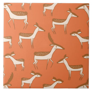 Carreau Bébé mignon cerf et famille