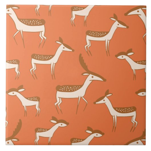 Carreau Bébé mignon cerf et famille (Devant)