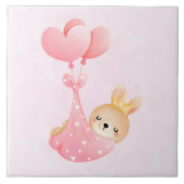 Carreau Bébé mignon dans une couverture de coeur (Devant)