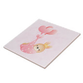 Carreau Bébé mignon dans une couverture de coeur (Côté)