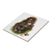 Carreau Bébé orang-outan et papillon (Côté)