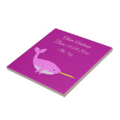 Carreau Bébé rose jolie fille Narwhal naissance personnali (Côté)