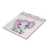 Carreau Bébé rose mignon éléphant et frontière Rose (Côté)