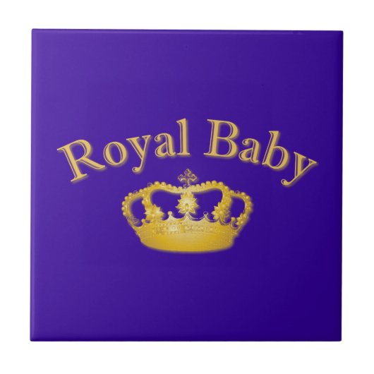 Carreau Bébé royal avec couronne dorée (Devant)