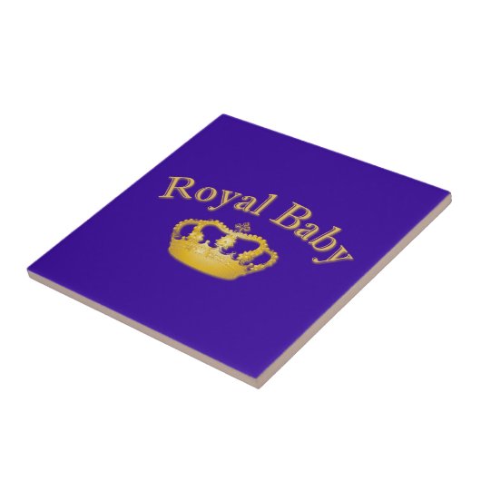 Carreau Bébé royal avec couronne dorée (Côté)