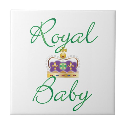Carreau Bébé royal avec pourpre et couronne or (Devant)