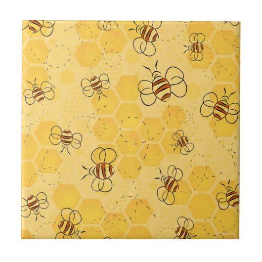 Carreau Bee Buzzing Honey Bees mignonne (Devant)