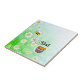 Carreau Bee kind honey floral green insect (Côté)