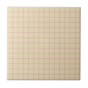 Carreau Beige avec rose et violet À damiers Motif rétro