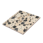 Carreau Beige Black Terrazzo Pattern Neutral Abstract  (Côté)