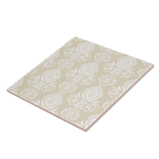 Carreau Beige. Modèle Damask. (Côté)