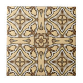 Carreau Beige Tan Brown Taupe Ivory Ethnic Tribe Art (Devant)