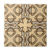 Carreau Beige Tan Brown Taupe Ivory Ethnic Tribe Art (Devant)