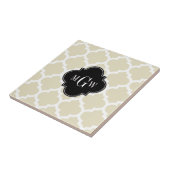 Carreau Beige, White Moroccan #5 Black 3 Initial Monogram (Côté)