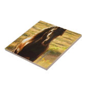 CARREAU BEL ÉTALON FRISON DE CHEVAL (Côté)