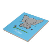 Carreau Belle adorable dessin d'éléphant bébé (Côté)