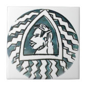 Carreau Belle Africaine Bongo Massai Portrait Tribal Art (Devant)